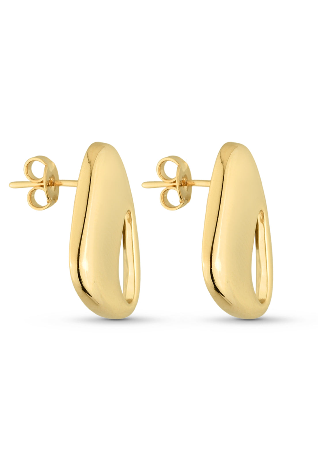 Brinco Semijoia Orgânico Vazado Banhado a Ouro 18k