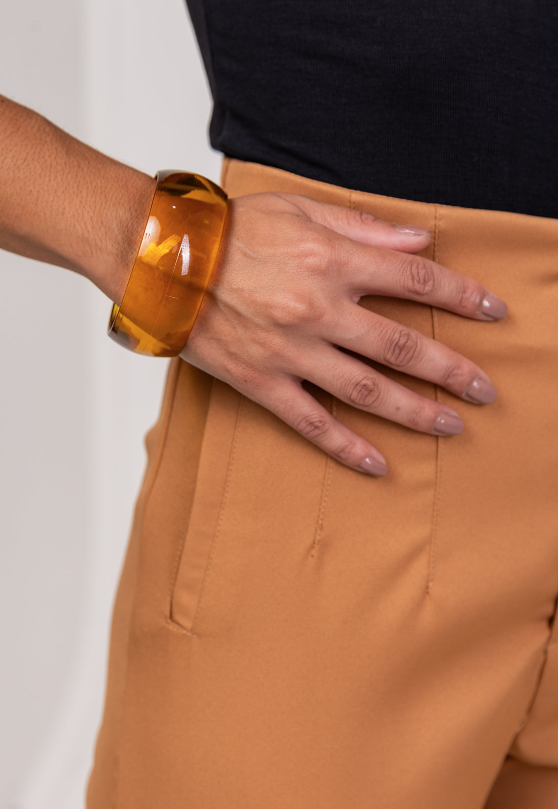 Bracelete De Acrílico Transparente Redondo