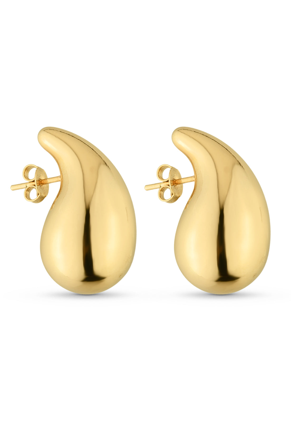 Brinco Semijoia Gota Lisa Polida Banhado a Ouro 18k