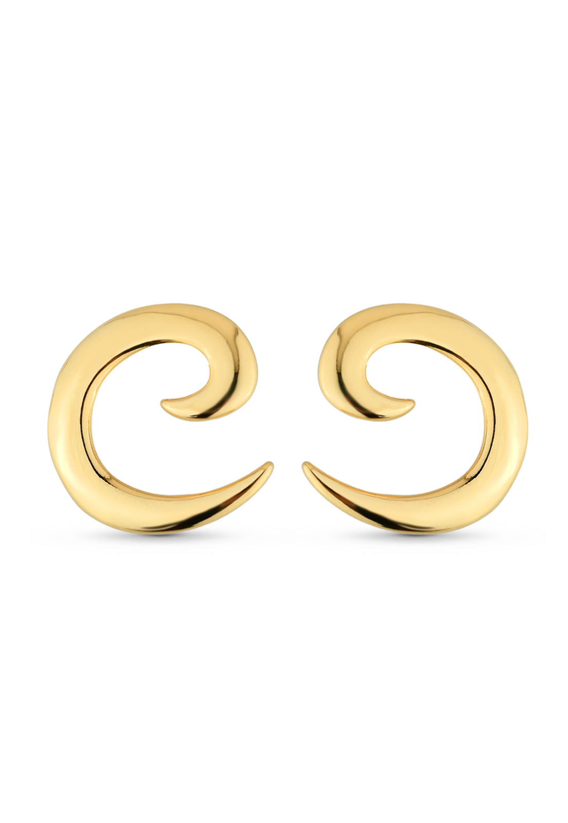 Brinco Semijoia Orgânico Espiral Banhado a Ouro 18k