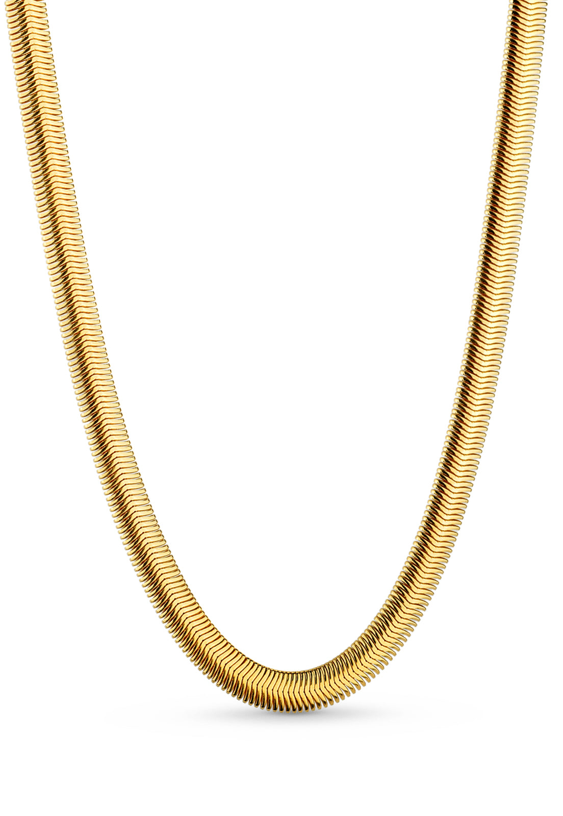 Corrente Semijoia Malha Laminada Alto Brilho 3MM Banhado a Ouro 18k