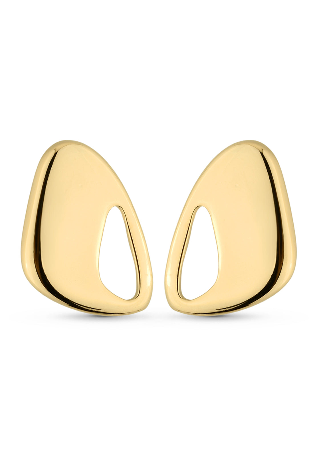 Brinco Semijoia Orgânico Vazado Banhado a Ouro 18k