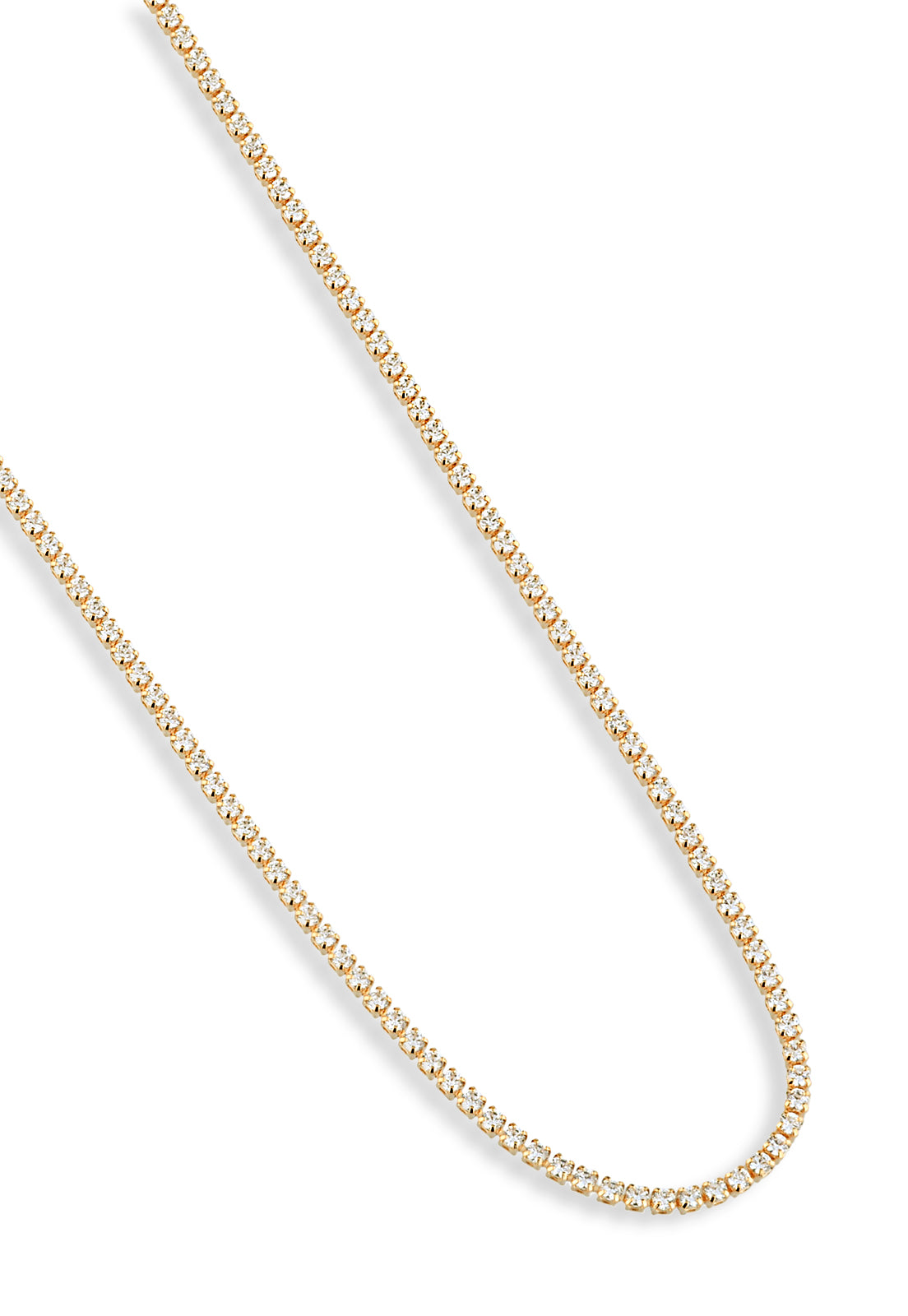 Colar Semijoia Riviera Cristal 1,5MM Banhado a Ouro 18k