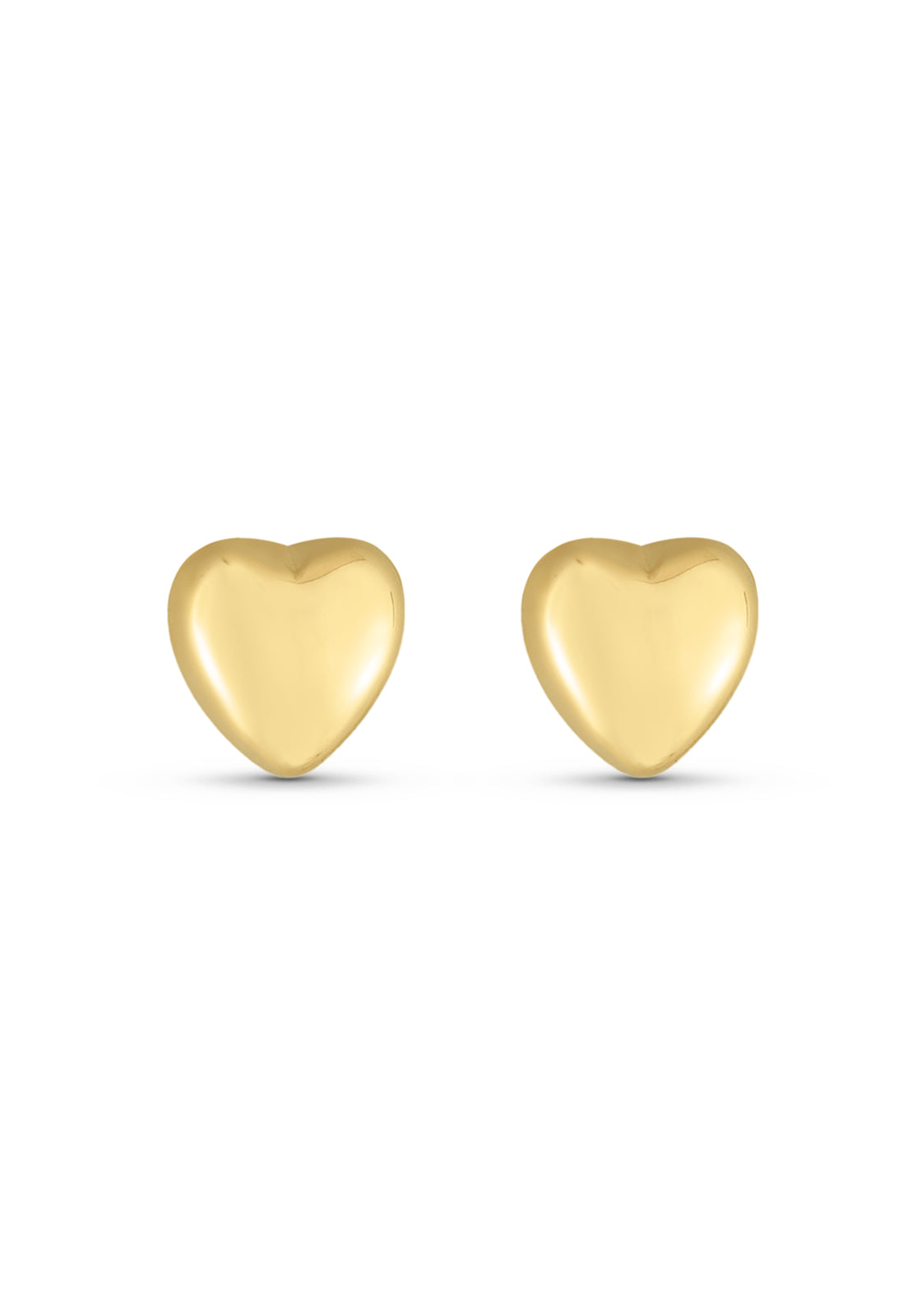 Brinco Semijoia de Coração Liso Banhado a Ouro 18k