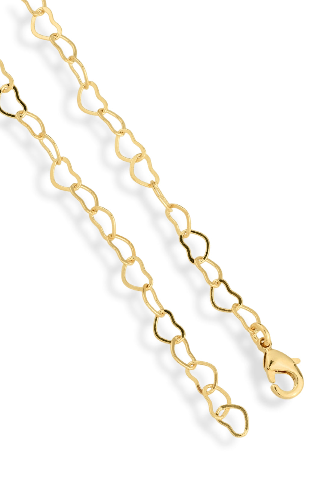 Pulseira Semijoia Elos Coração Lisa Banhado a Ouro 18k