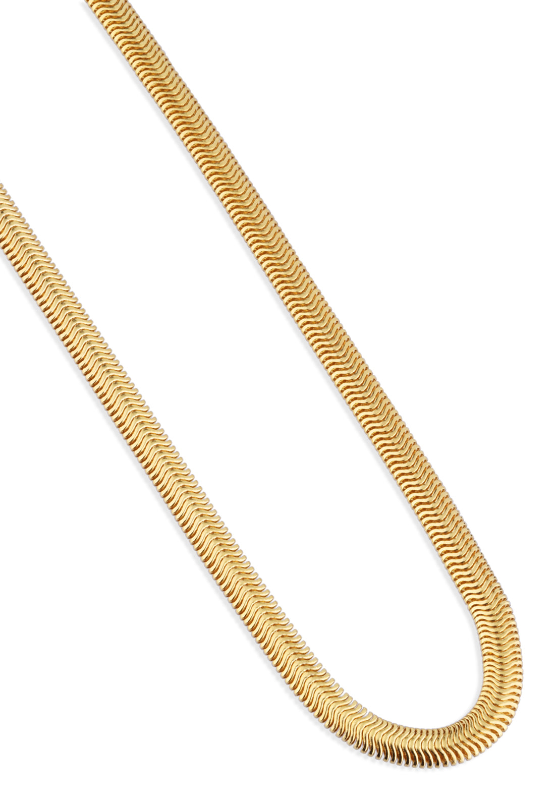 Corrente Semijoia Malha Laminada Alto Brilho 3MM Banhado a Ouro 18k