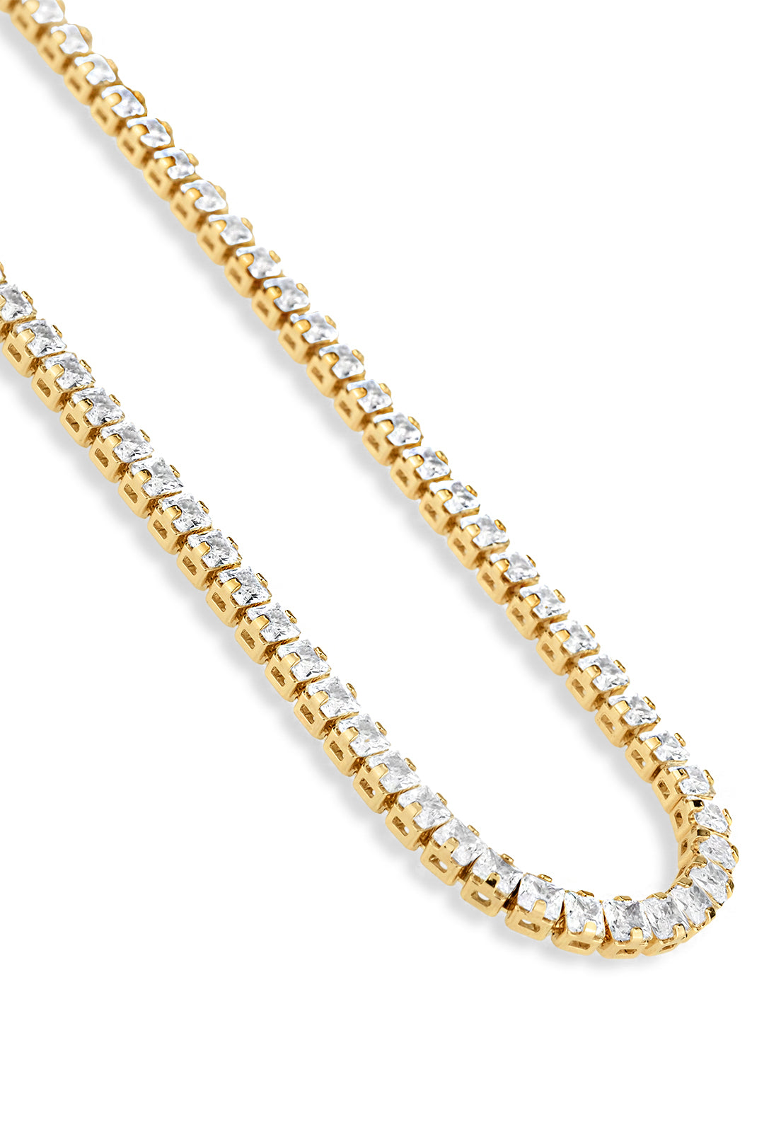 Colar Semijoia Riviera Cristal Banhado a Ouro 18k