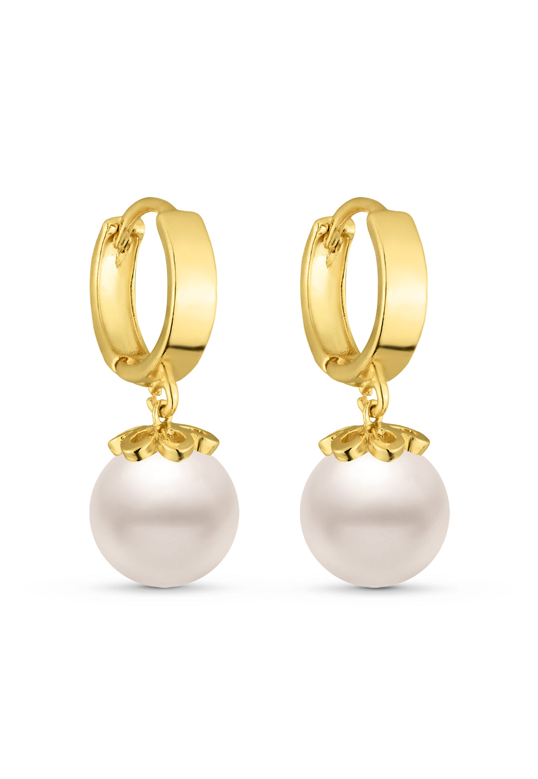 Brinco Semijoia de Argola com Zircônias Cristal M 14mm Banhado a Ouro 18k