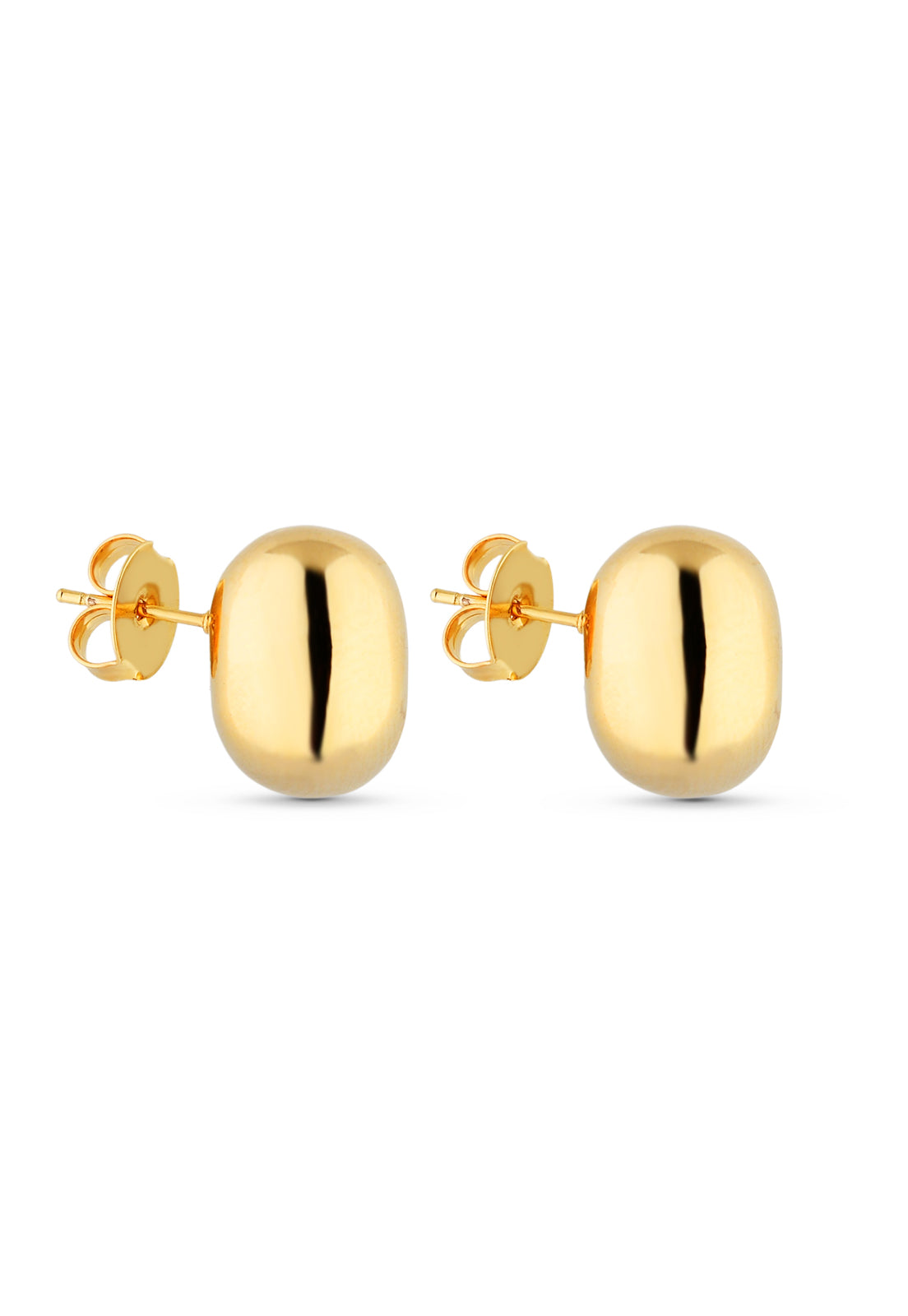 Brinco Semijoia Liso Banho Em Ouro 18k