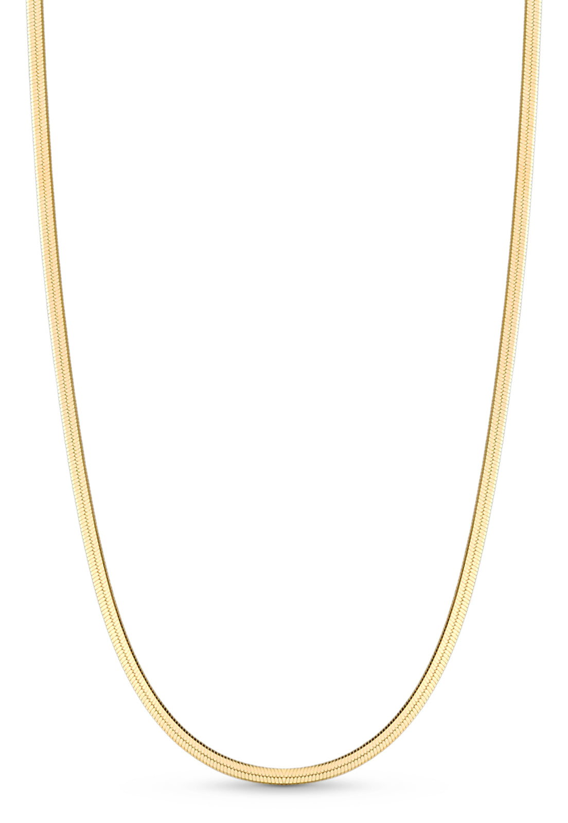 Corrente Semijoia Fita Laminada Alto Brilho 3MM Banhado a Ouro 18k