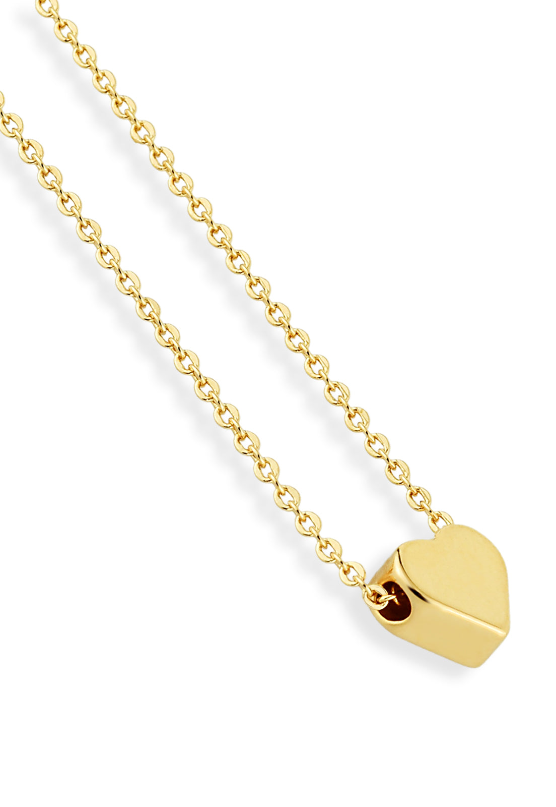 Colar Semijoia Com Pingente Coração Liso Polido Banhado a Ouro 18k