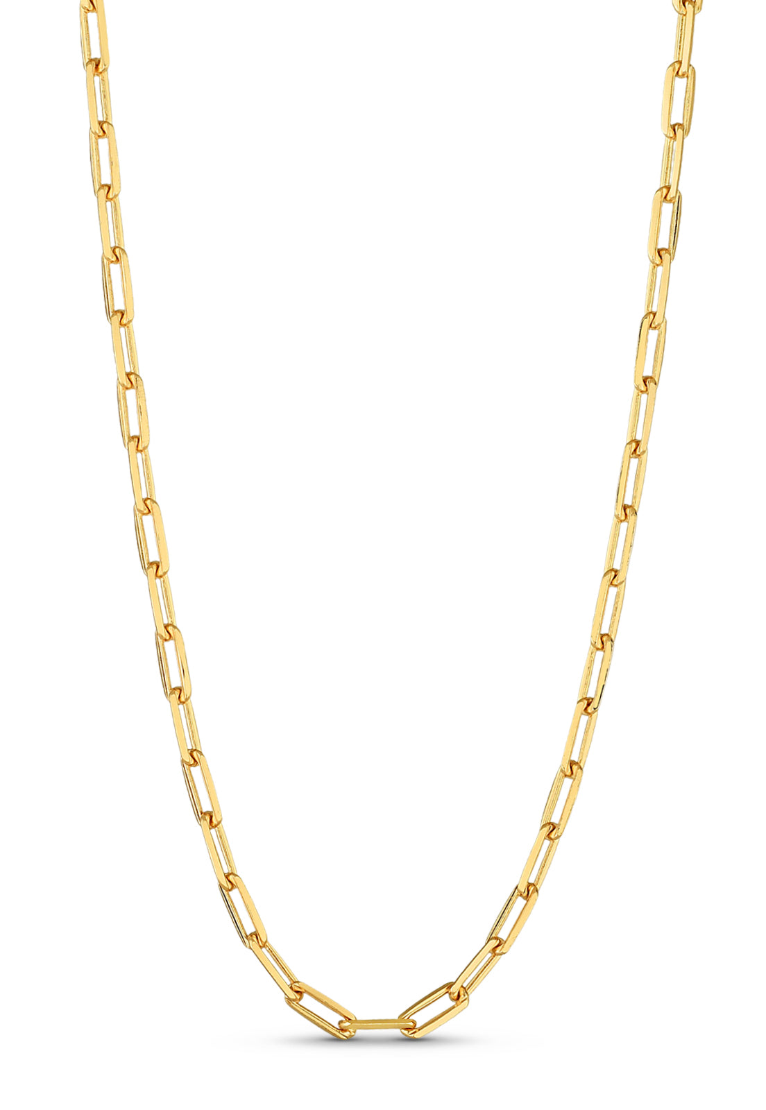 Colar De Corrente Semijoia Elos Quadrados Banho 18K