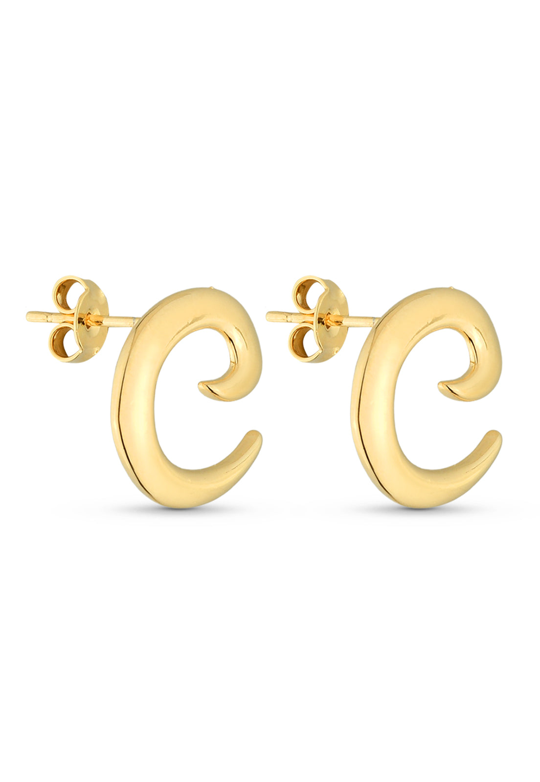 Brinco Semijoia Orgânico Espiral Banhado a Ouro 18k