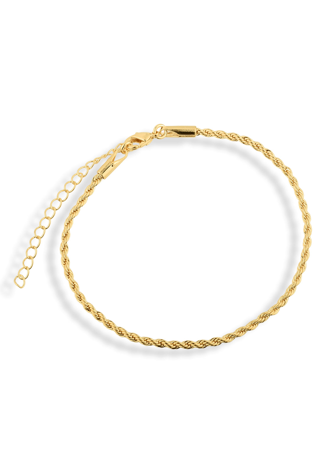 Pulseira Semijoia Cordão Baiano 2MM Banhado a Ouro 18k
