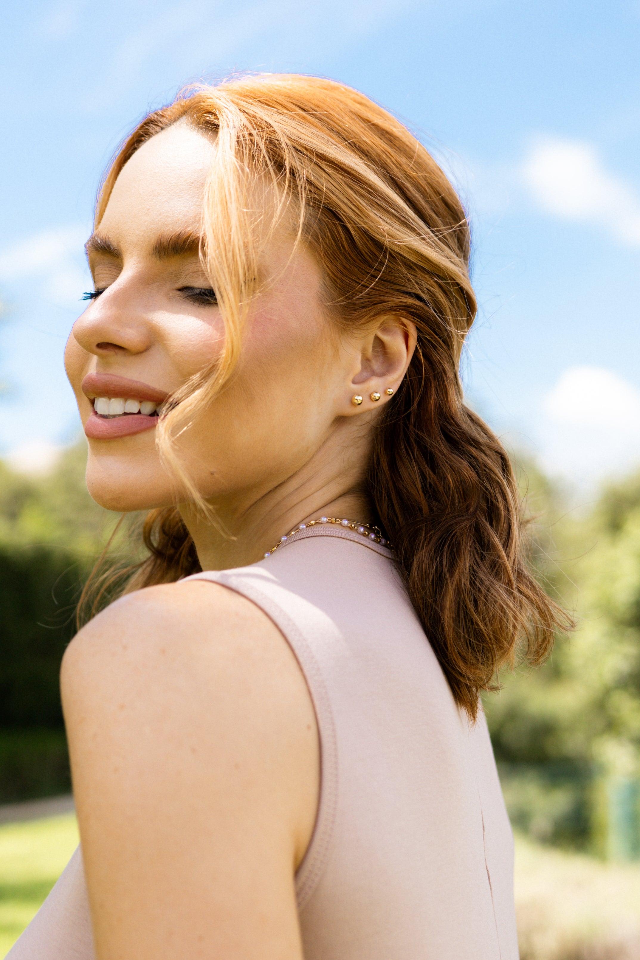 Trio de Brincos Semijoia Bolinhas Polidas (4-5-6mm) Banhado a Ouro 18k