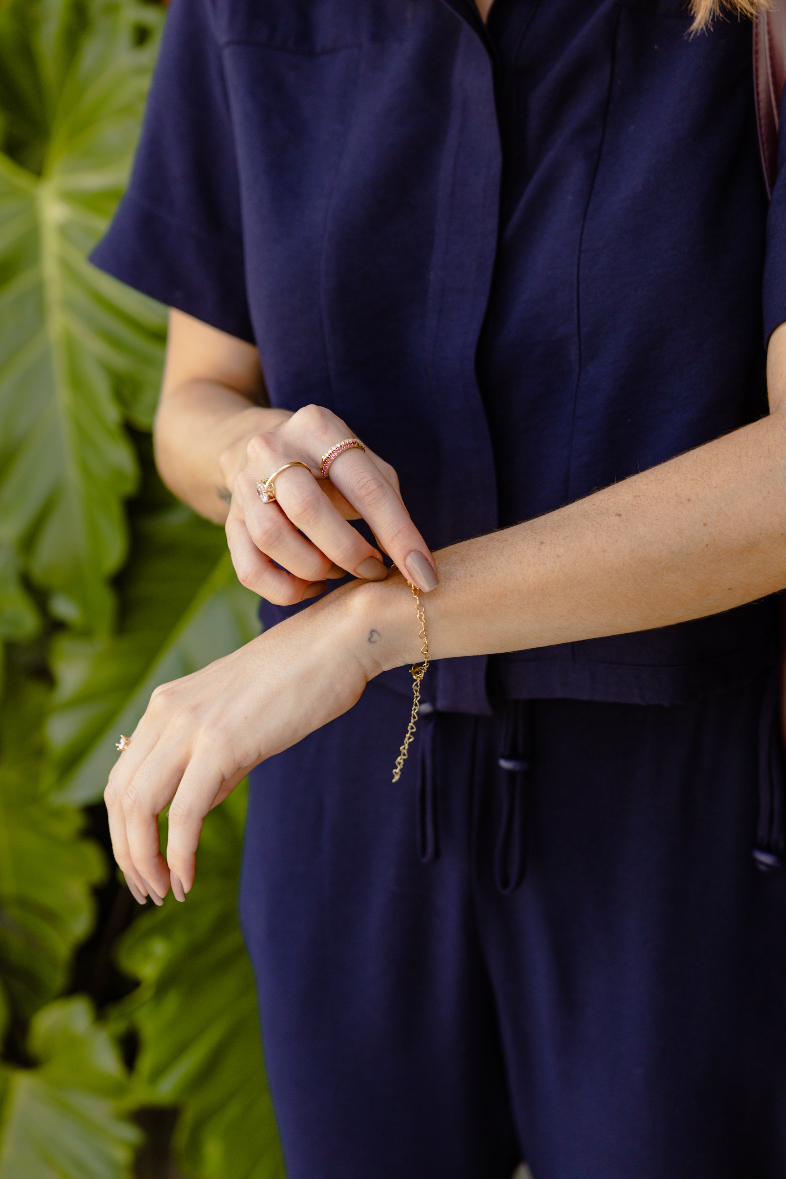 Pulseira Semijoia Elos Coração Lisa Banhado a Ouro 18k