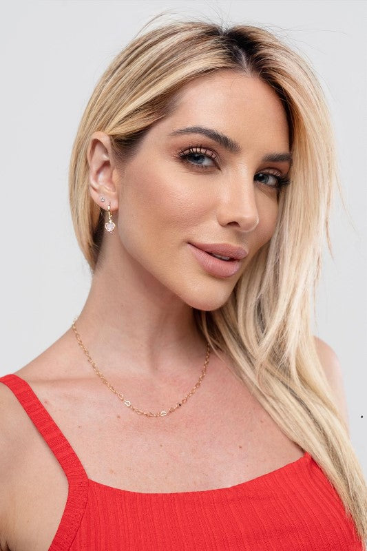 Corrente Semijoia Elos Coração Liso Banhado a Ouro 18k