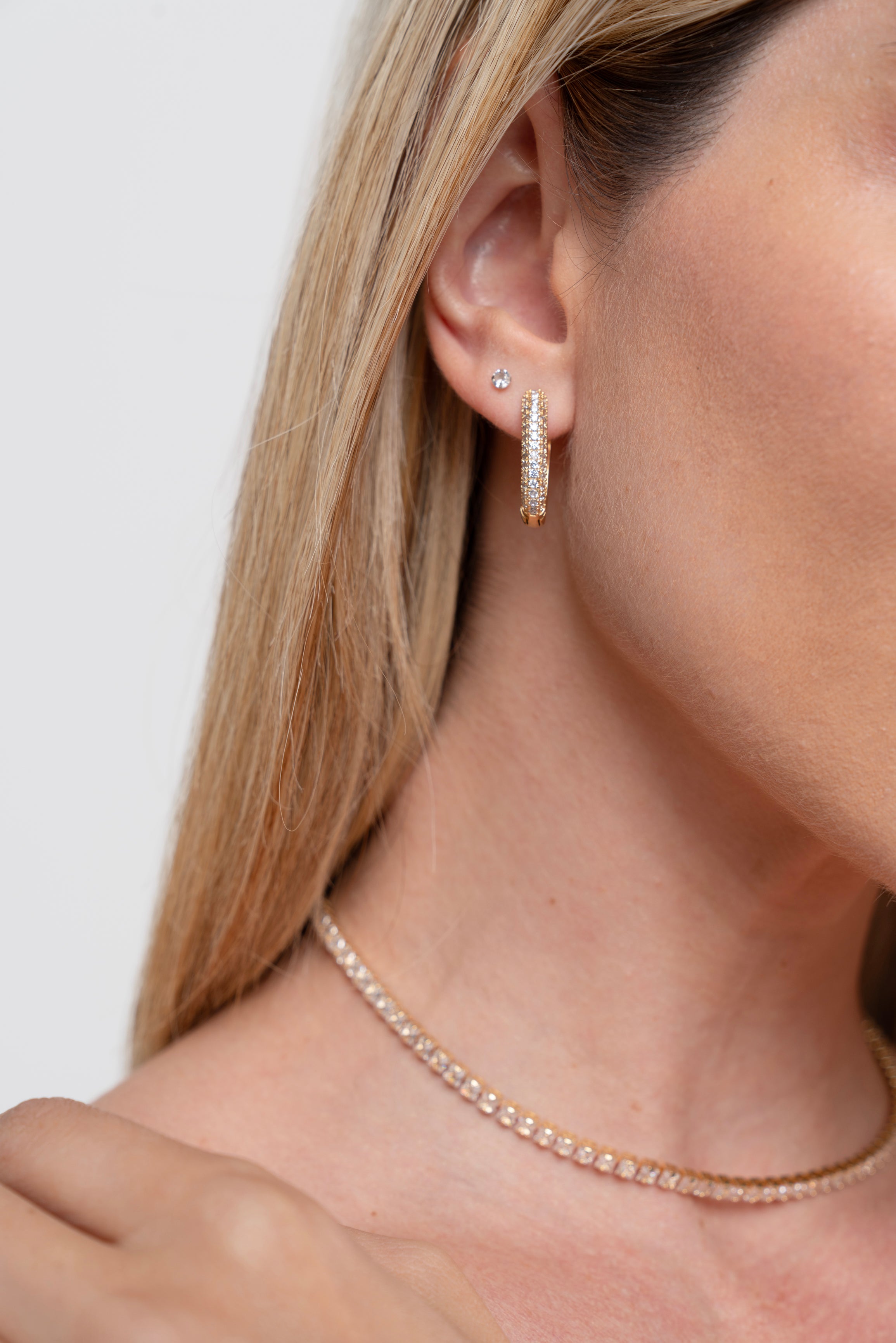 Colar Semijoia Riviera Cristal Banhado a Ouro 18k