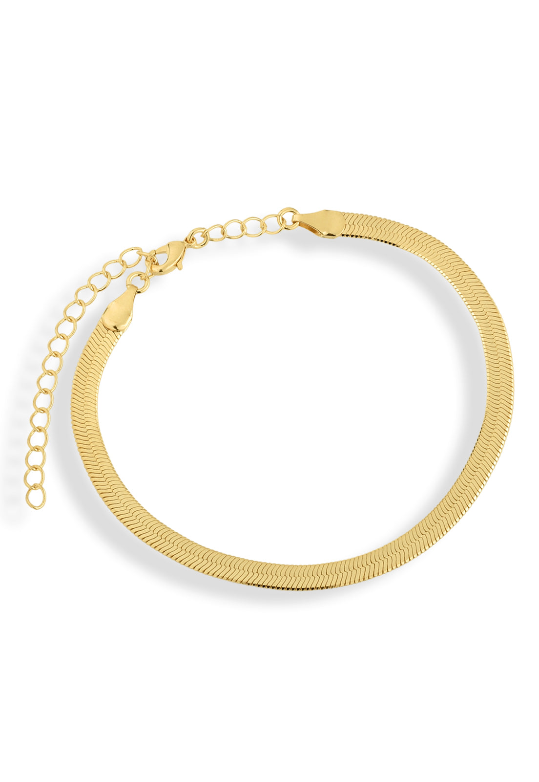 Pulseira Semijoia Laminada Fita Alto Brilho 4MM Banhado a Ouro 18k