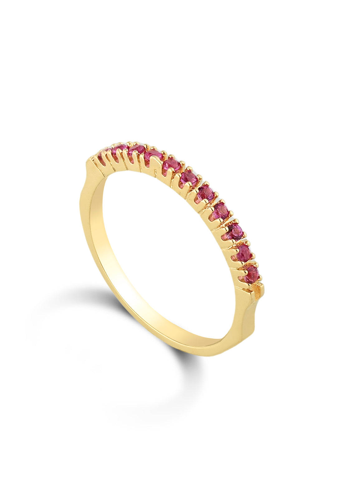 Anel Semijoia Cravejado Com Zircônias Cristal Banhado a Ouro 18k