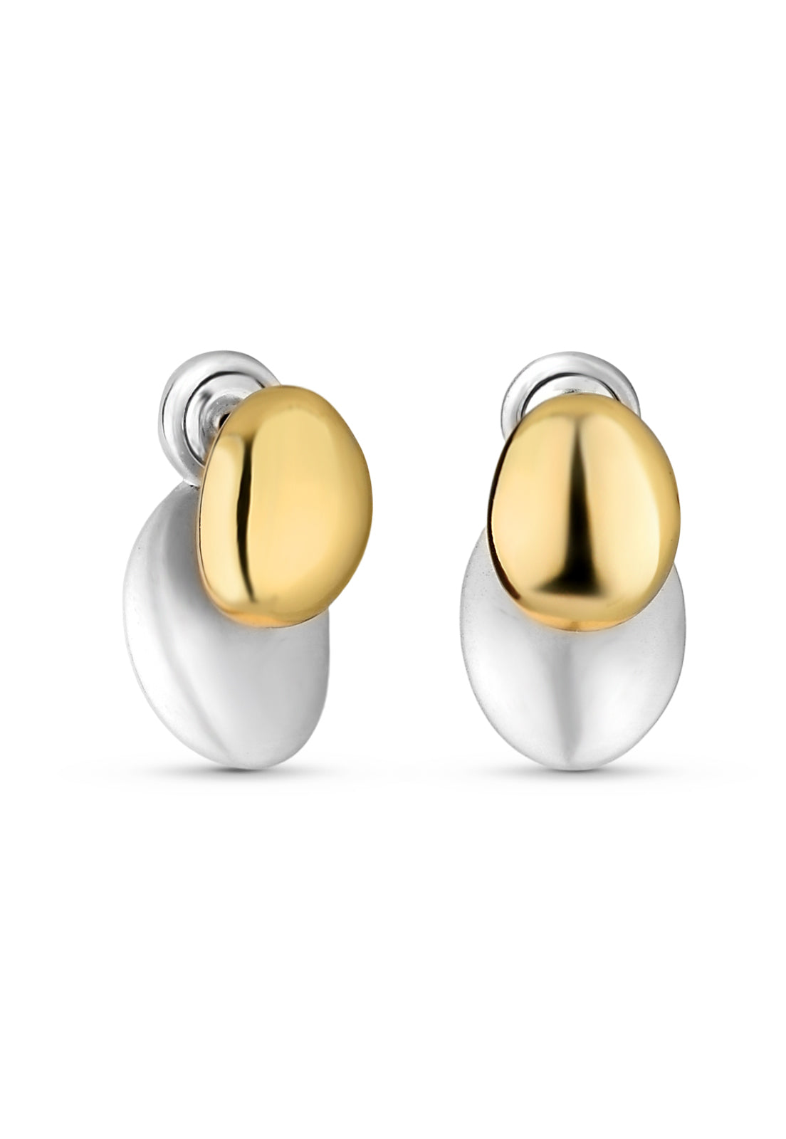 Brinco Semijoia de Pérola com Base Banho Em Ouro 18 k