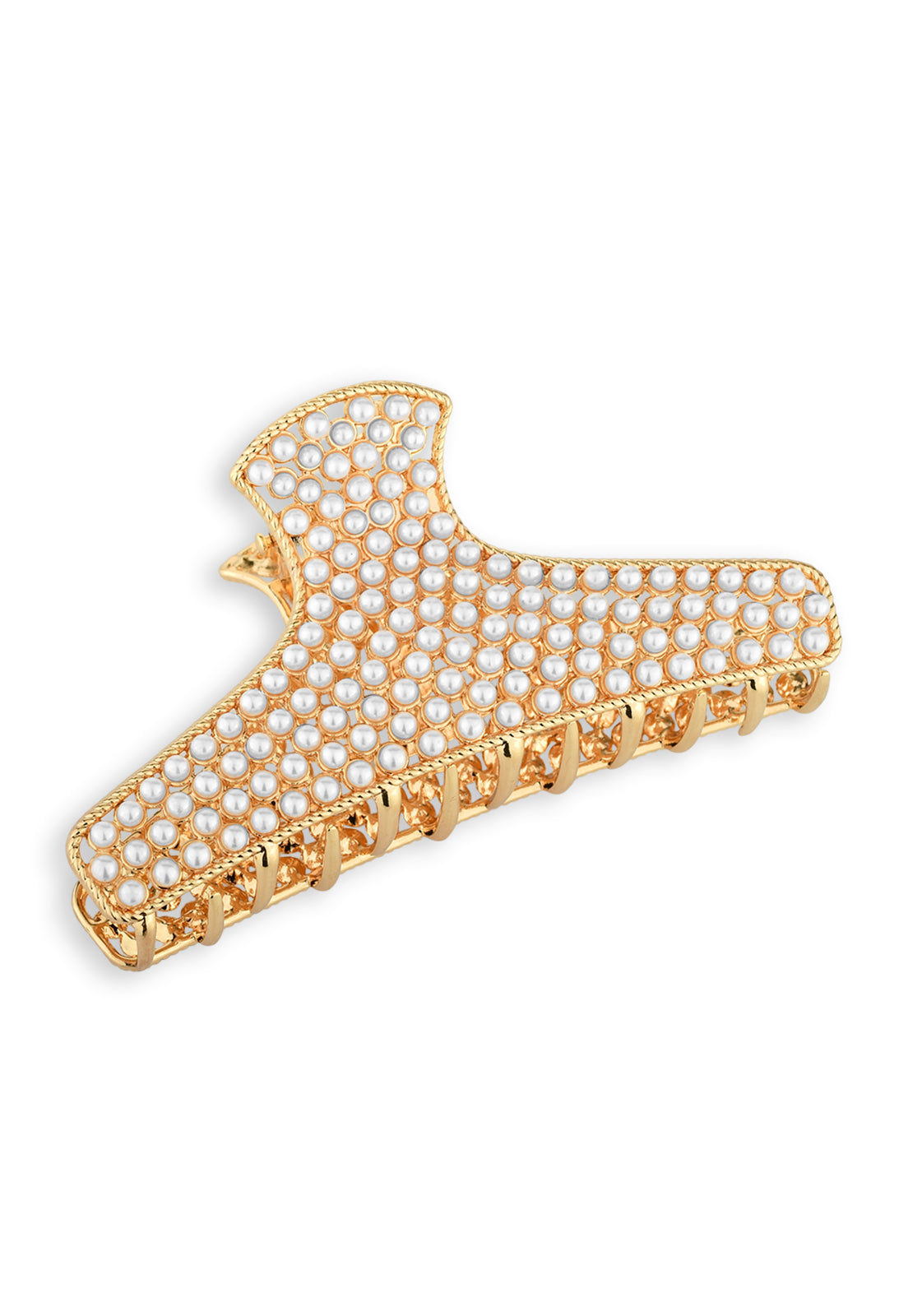 Prendedor De Cabelo Piranha Com Pérolas Aplicados