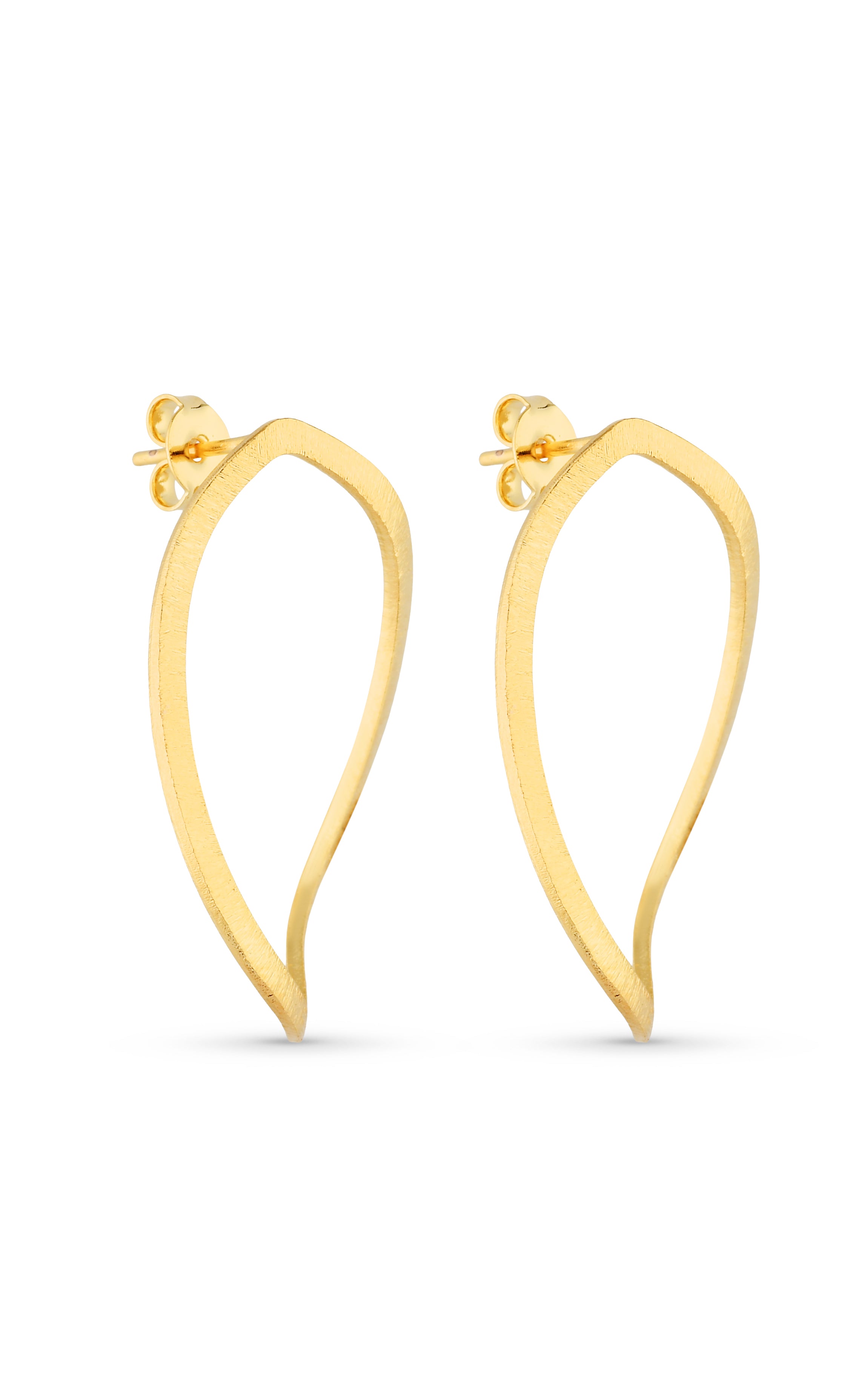 Brinco Semijoia Orgânico  Vazado Texturizado Banhado a ouro 18k