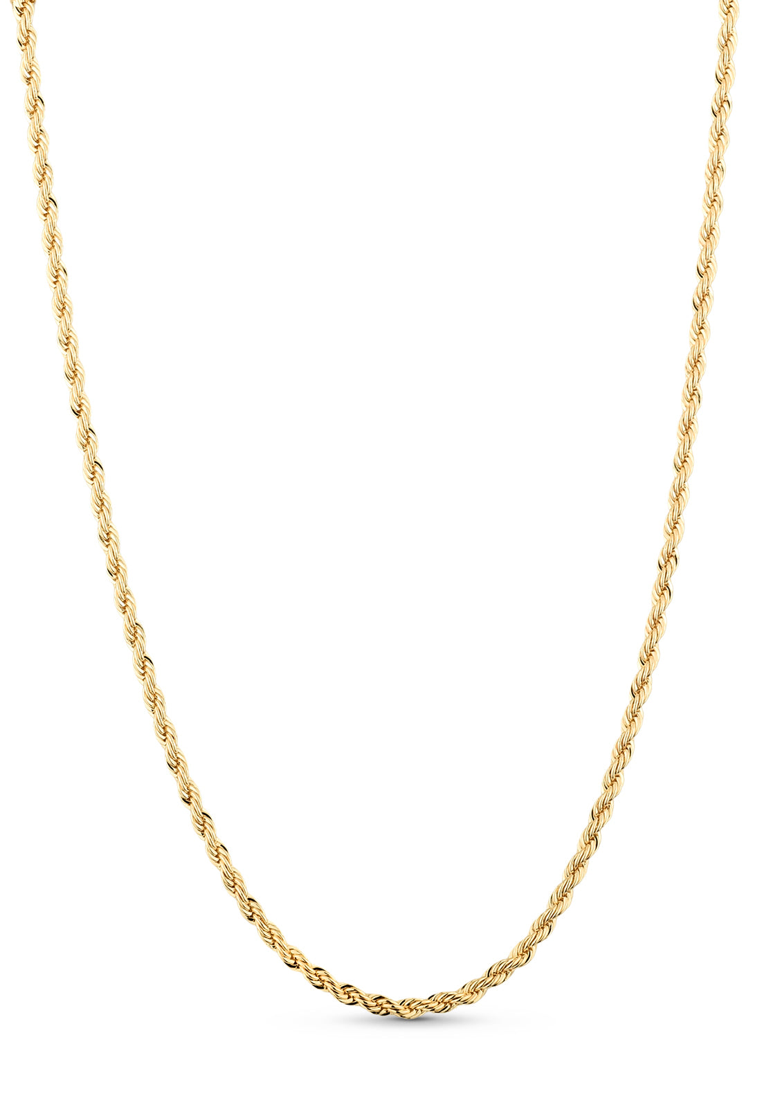 Corrente Semijoia Cordão Baiano Alto Brilho 2MM Banhado a Ouro 18k