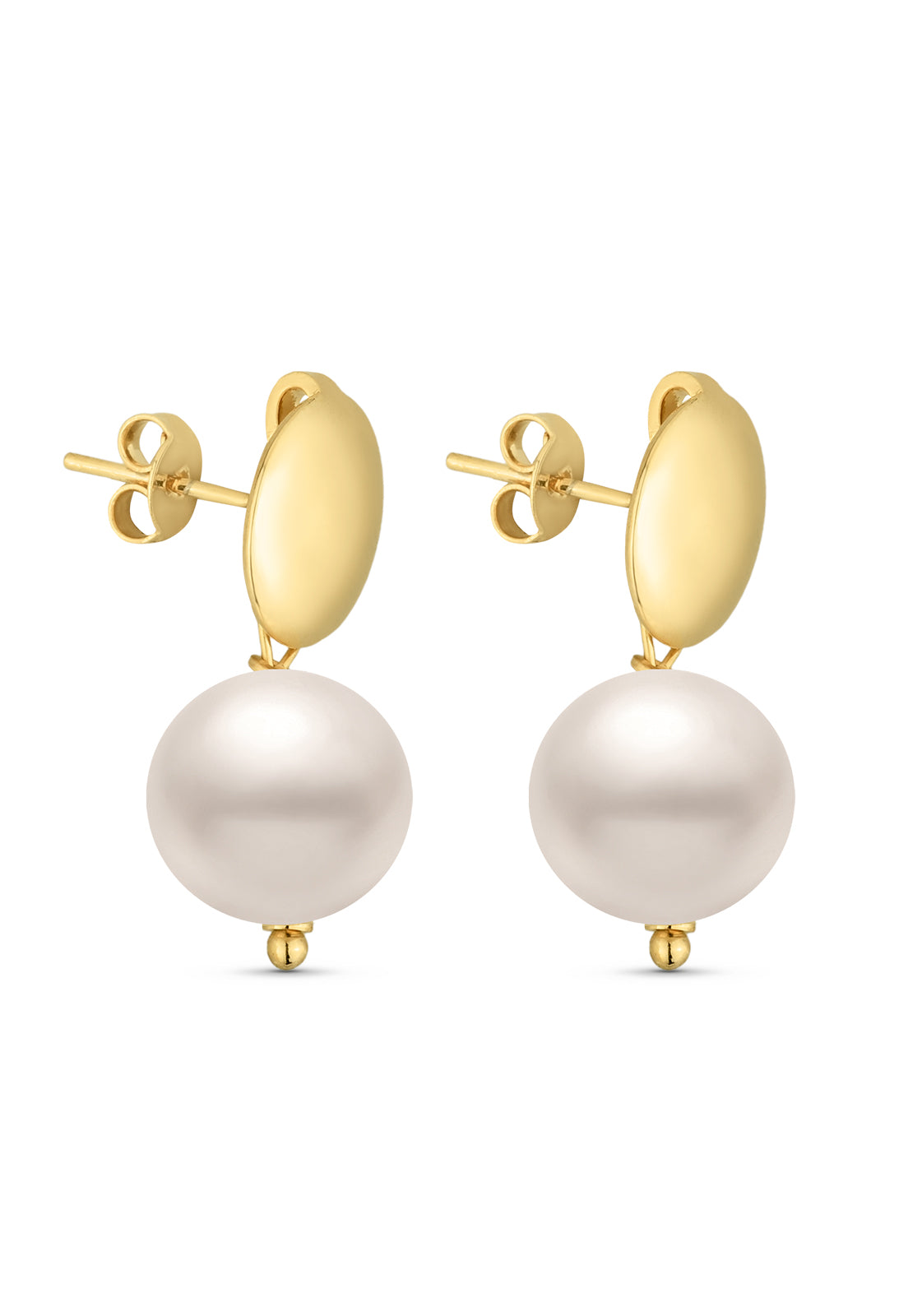 Brinco Semijoia com Pingente de Pérola Banhado a Ouro 18k