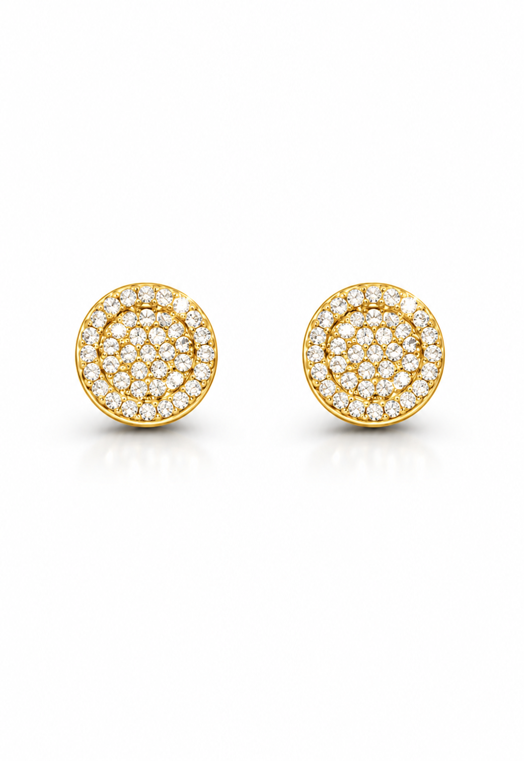 Brinco Redondo Cravejado com Micro Zircônias Folheado a Ouro 18k