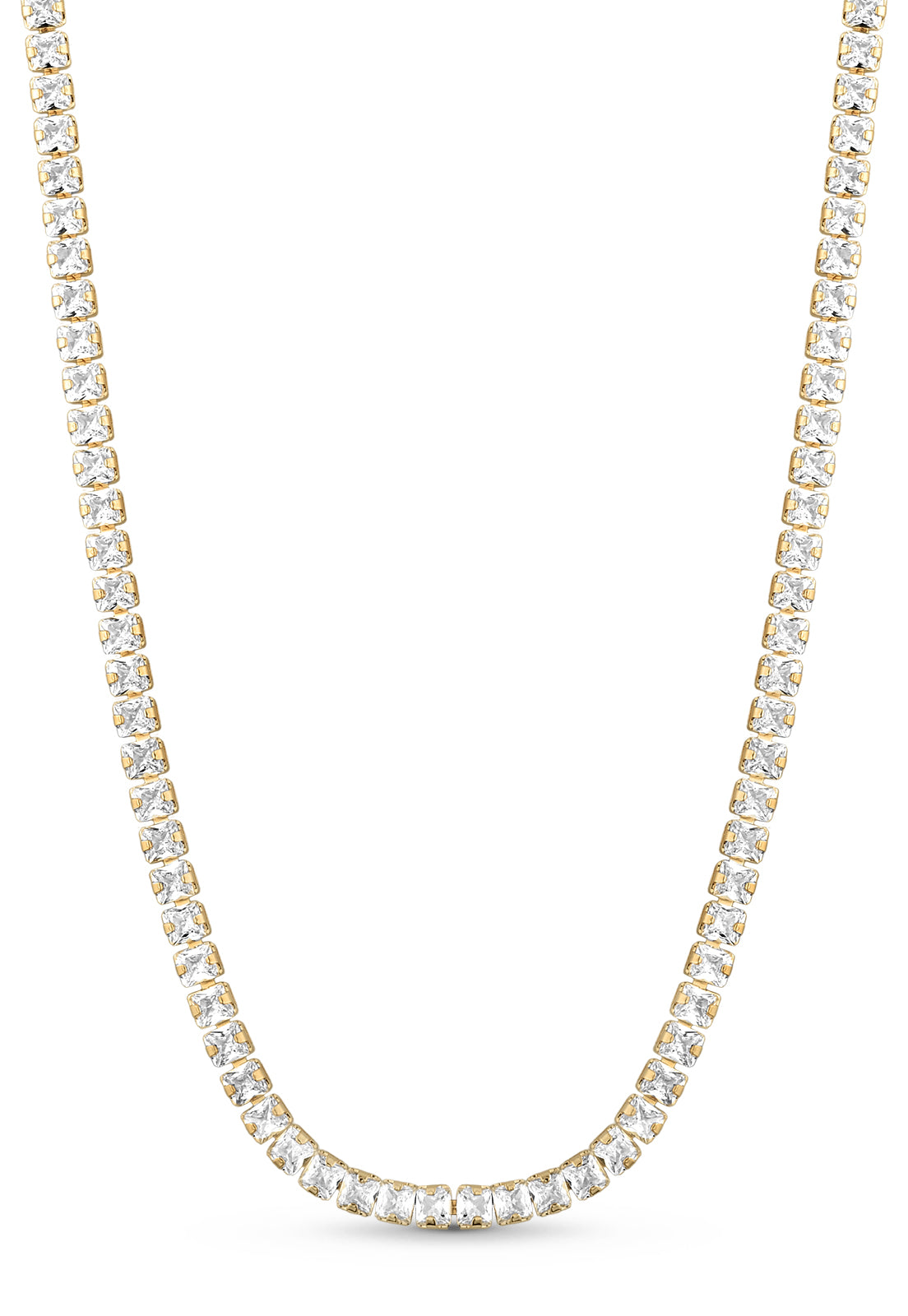 Colar Semijoia Riviera Cristal Banhado a Ouro 18k